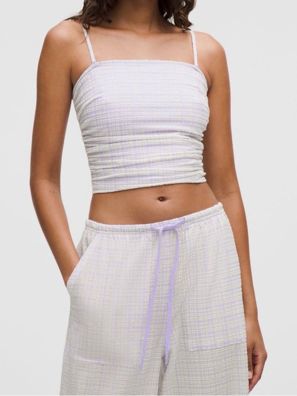 Lululemon - Seersucker Check Strappy Tank - Size M - NWT